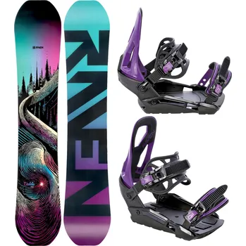 Snowboard RAVEN Snowboard set Raven Dahlia + vázání Raven S230 151cm FIALOVÁ|ZELENÁ|ČERNÁ 2023