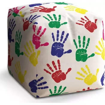 Taburet Sablio Taburet Cube Barevné otisky: 40x40x40 cm