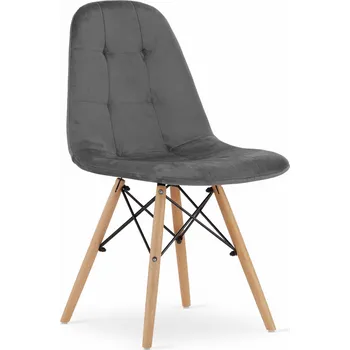 Jídelní židle Šedá sametová jídelní židle DUMO