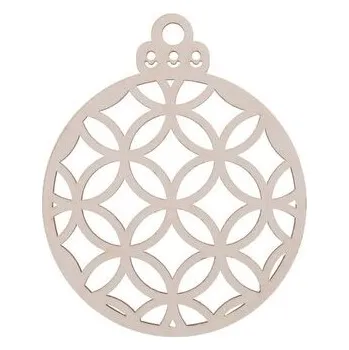 Set školních potřeb Bombka drewniana ażurowa 3szt biała