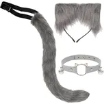 Ruhhy 26586 Kostým kočky dámský, 3dílný set, šedý