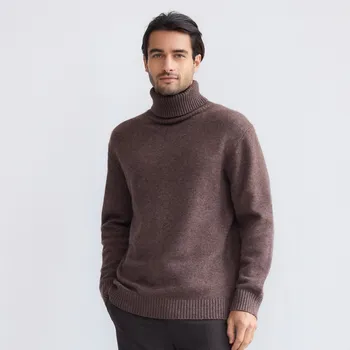 Pánský svetr Reserved - Svetr z jačí vlny - hnědá - 471GQ-88M - 471GQ-88M-M