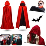 KOSTÝM NA HALLOWEEN PLÁŠTĚNKA UPÍRA S KAPUCÍ OBOUSTRANNÝ PŘEVLEK