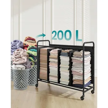 Koš na prádlo KOŠ NA TŘÍDĚNÍ PRÁDLA NA KOLEČKÁCH 4 KOMORY ORGANIZÉR NA PRANÍ