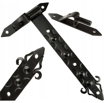 pant PÁSOVÝ ZÁVĚS NA BRÁNU KOVANÝ + HÁK K PŘIŠROUBOVÁNÍ 420 MM