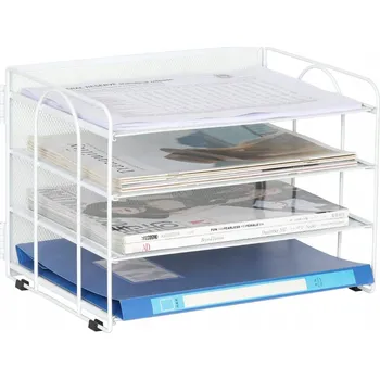 4PATROVÁ ODkládací POLICE NA DOKUMENTY A4 POŘADAČE ORGANIZÉR DO KANCELÁŘE NA STŮL STOJAN