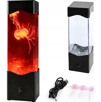 Lampička LED LÁVOVÁ LAMPA S MEDÚZAMI NOČNÍ LAMPA RGB NA PSACÍ STŮL AKVÁRIUM USB