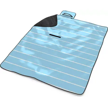 deka Sablio Plážová deka Bílé linky na modré: 200x140 cm