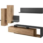 Obývací stěna Bota - Helvetia Antracit / dub Ribbec x cm