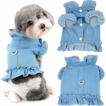 Obleček pro psa Džínová vesta pro psa XL PRO MALÉ psy