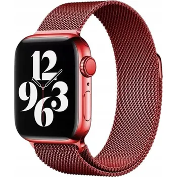 Řemínek na hodinky OCELOVÝ ČERVENÝ ŘEMÍNEK MILÁNSKÝ TAH PRO APPLE WATCH 42/44/45/49 MM ELEGANTNÍ