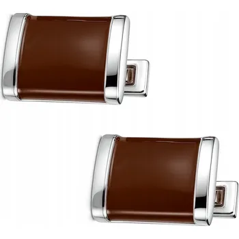 Manžetový knoflíček Stříbrné manžetové knoflíčky na košili hnědé ocel ocel 316L