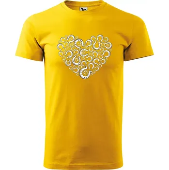 Sablio Tričko s potiskem pro koňáky Srdce z podkov - žluté S