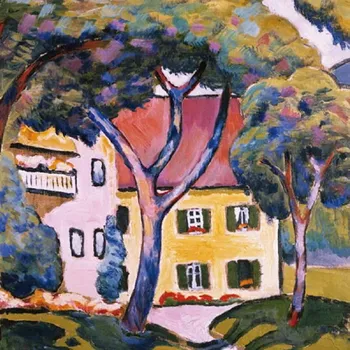 Puzzle CURIOSI Čtvercové Q Art Staudacherův dům v Tegernsee 66 dílků