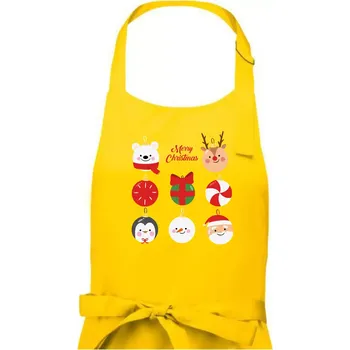 Kuchyňská zástěra Vánoční koule - Pánská zástěra na vaření - Univerzální velikost ( Žlutá )