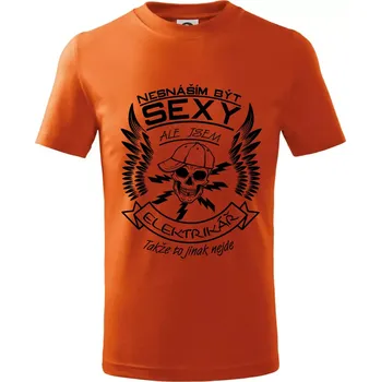 Nesnáším být sexy - elektrikář - Tričko dětské bavlněné - 146 cm/10 let ( Oranžová )