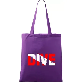 Dive nápis vlajka - Taška bavlněná - 42 x 38 cm ( Fialová )