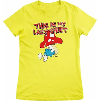 Dámské tričko The Smurfs tričko, This Is My Lazy Shirt Girly Yellow, dámské L