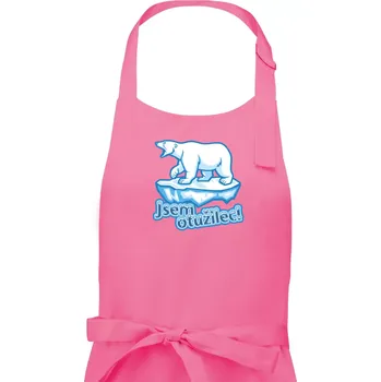 Kuchyňská zástěra Jsem otužilec - medvěd - Dámská zástěra na vaření - Univerzální velikost ( Růžová )