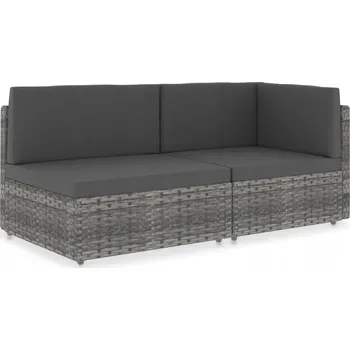 Pohovka Modulární dvoumístná pohovka, PE ratan, šedá