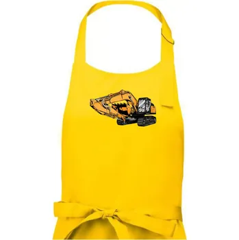 Kuchyňská zástěra Žlutý bagr z boku - Dámská zástěra na vaření - Univerzální velikost ( Žlutá )