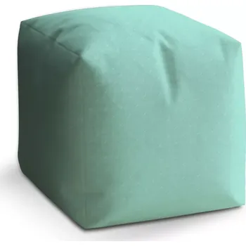 Taburet Sablio Taburet Cube Bílé čárky na tyrkysové: 40x40x40 cm