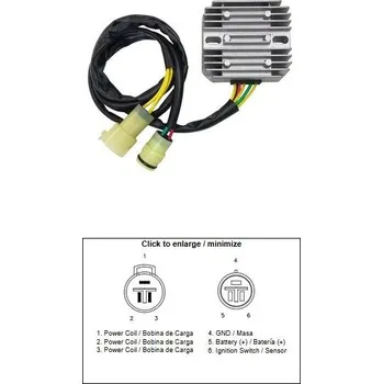 Elektroinstalace pro motocykl DZE REGULÁTOR NAPĚTÍ HONDA TRX 350 FOUR TRAX '86-'92 (31600-HA7-921)