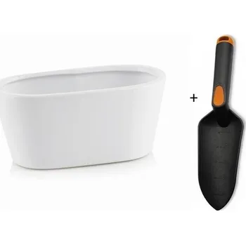 Květináč Keramický obal na květináč 21 cm bílý