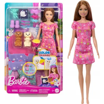 Barbie Pyžamová párty s pejsky Sada HXN01