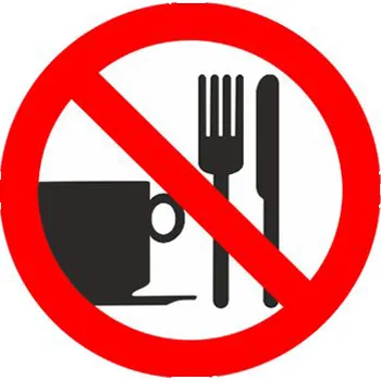 Traiva s.r.o. Zákaz jídla a pití Verze: Samolepka inverzní 80 x 80 mm tl. 0.1 mm - Kód: 10528