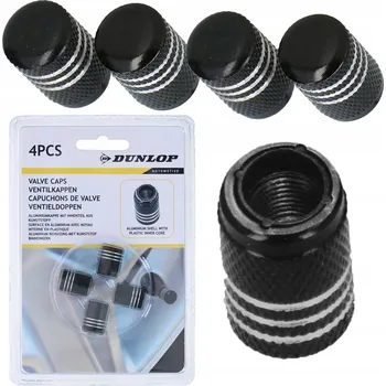 Čepička na ventilek ČERNÉ KRYTKY / ČEPIČKY NA VENTILKY KOL SV/AV (AUTOVENTILEK) DUNLOP - 4 KS