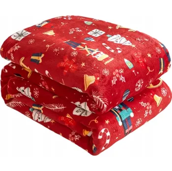 Prostěradlo Deka z mikrovlákna Spod Igły i Nitki 200 cm x 220 cm červená