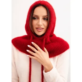 Čepice Polski Dámská úpletová kapuce Sina Barva: Červená, Velikost: UNI