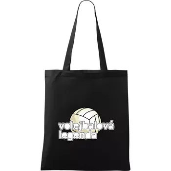 Nákupní taška Volejbalová legenda - bílé písmo - Taška bavlněná - 42 x 38 cm ( Černá )