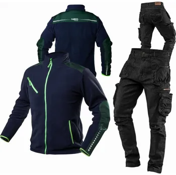 Pracovní obuv NEO Pracovní souprava Polar + Pracovní džíny XL Černé | Sada pracovních oděvů BOZP