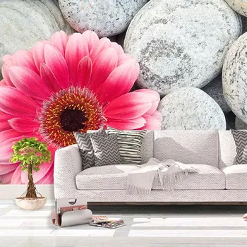 Tapeta Sablio Tapeta Gerbera na kamenech - 125x75 cm