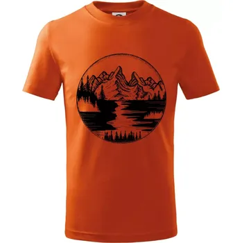 Chlapecké tričko Cestování kruh - řeka - Tričko dětské bavlněné - 146 cm/10 let ( Oranžová )