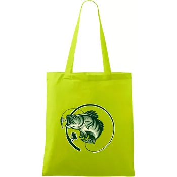 Ryba s prutem - Taška bavlněná - 42 x 38 cm ( Limetková )