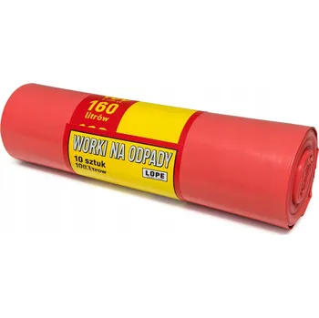 Pytle na odpadky ČERVENÉ pytle na odpadky UNIVERZÁLNÍ 160L x 10 KUSŮ