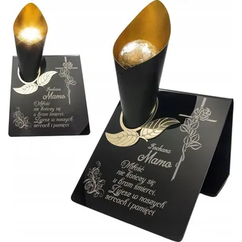 Smuteční dekorace HŘBITOVNÍ SVÍČKA LED SVÍTILNA Věčná lampa STATUETKA NA HROB, světlo pro MAMINKU
