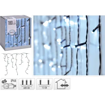 Osvětlení interiéru vozidel Elektrické osvětlení rampouchy, 600cm, 180 LED, teplá bílá