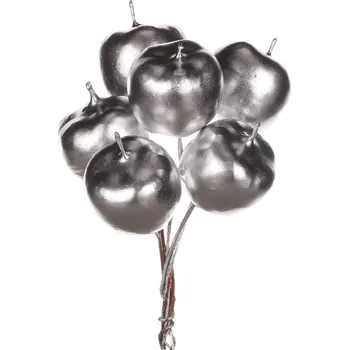 umělá květina Jablíčka na drátku - stříbrná, cena za balení (12 ks)