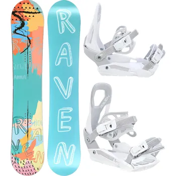 Snowboard RAVEN Snowboard set Raven Anna + vázání Raven S230 138cm BÍLÁ|VÍCEBAREVNÁ|ZELENÁ 2023