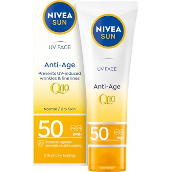 Přípravek na opalování NIVEA SUN Krém na obličej SPF 50 sluneční ochrana proti vráskám 50 ml