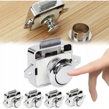 Nábytkové kování 5x Jednostranný nábytkový zámek pro karavan pushlock push-lock sada
