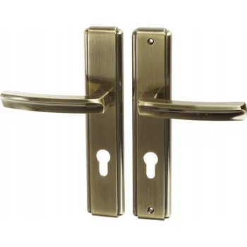 Dveřní kování Vnější klika Km Express Dlouhá, Čtvercová rozeta, Rozeta pro vložku