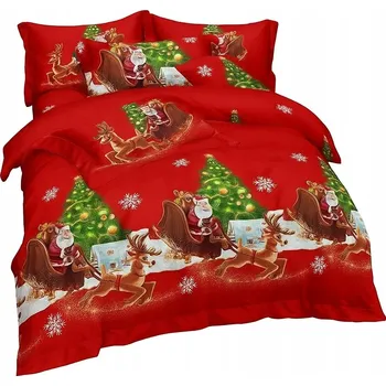 Povlečení SADA POVLEČENÍ 160x200 + 2 POVLEČENÍ NA POLŠTÁŘ VÁNOČNÍ VZOR 2 3 Č. SILNÉ