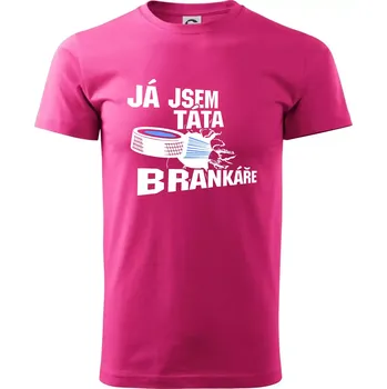 Pánská móda Ja jsem táta bránkáře (hokej) - Klasické pánské triko vyšší gramáže - M ( Purpurová )