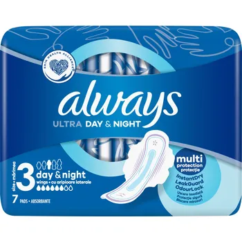 Hygienické vložky s křidélky ALWAYS Ultra Day & Night 7 kusů