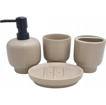 Sada koupelnových doplňků Sada koupelnových doplňků Madex, 4 díly, béžová